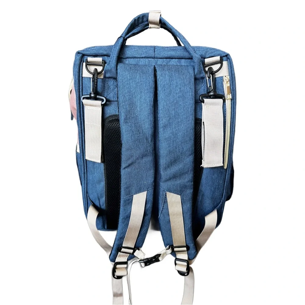 Realer Blue and Pink Diaper Bag Backpack